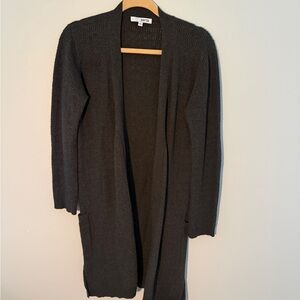 SWTR Knit Sweater Cardigan in Charcoal with Pockets